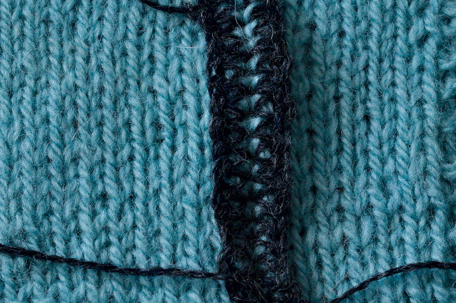 Crocheted edge before cutting